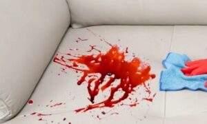 ghế sofa dính máu